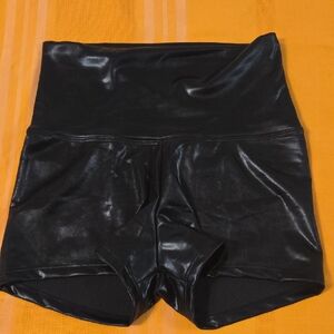 Gia Mia High Waisted Booty Short Dance Brief Pleather